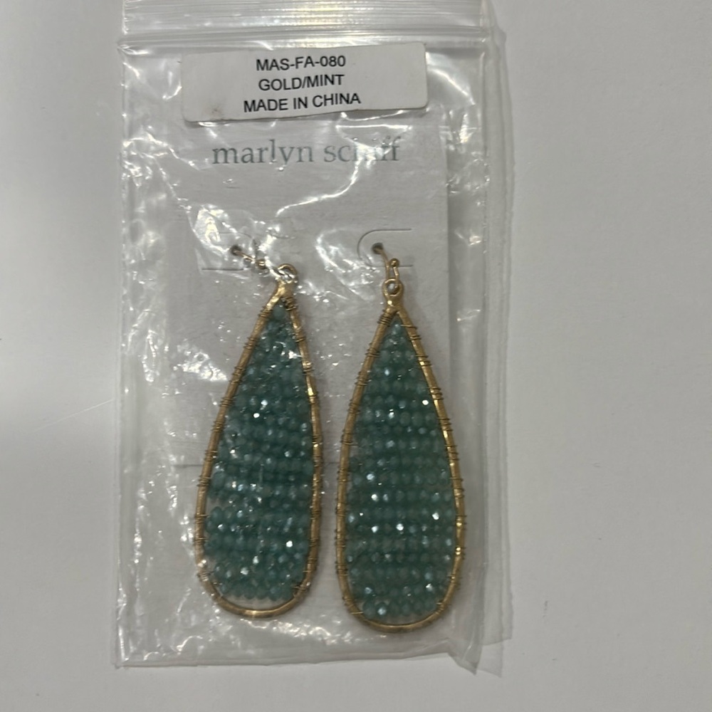 NWT: Turquoise/mint bead earrings